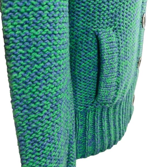 American Eagle Cardigan M Rabbit Wool Blend Blue Green Button Down Size Medium - Picture 9 of 13